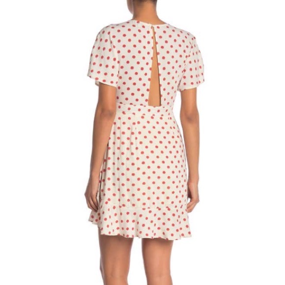 JOA Short Sleeve Polka Dot Mini Dress Nordstrom - Picture 2 of 3